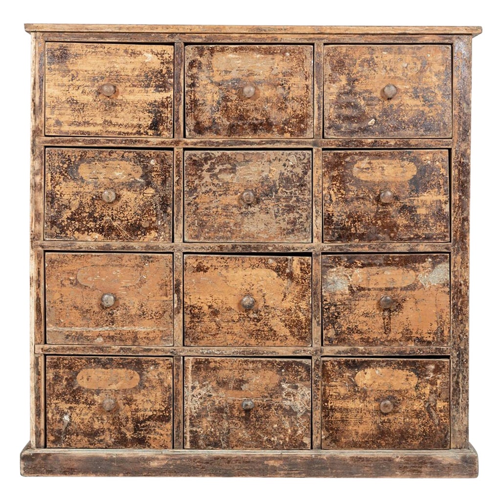 19thC English Pine Workshop Drawers