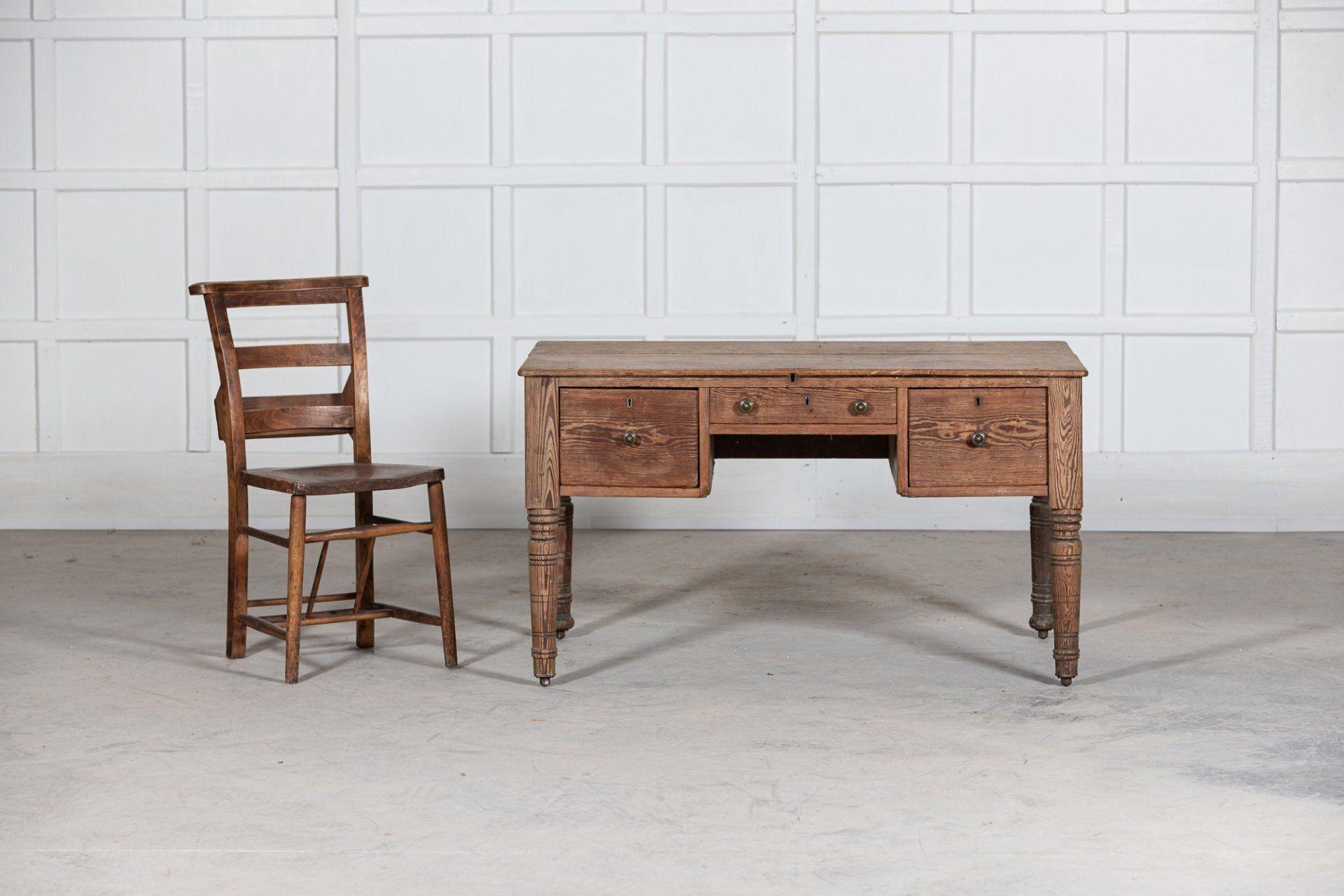 19th Century 19thC English Pine Writing Desk For Sale