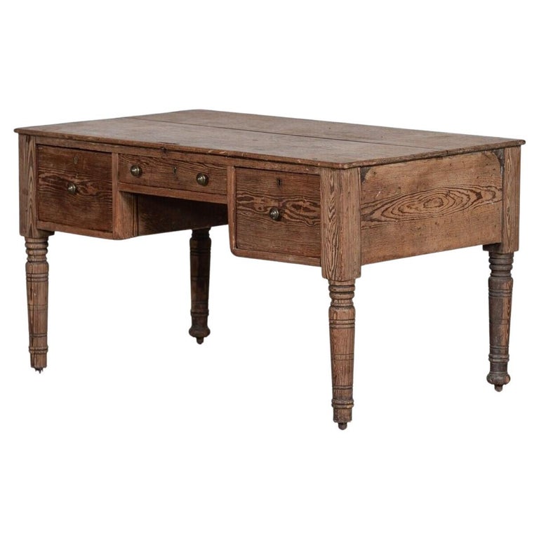 19thC English Pine Writing Desk For Sale at 1stDibs