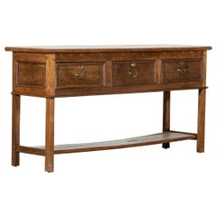 19thC English Potboard Oak Dresser Base