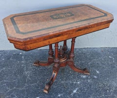 19thc English Regency Gambling/ Console Table Inlay on Briarwood