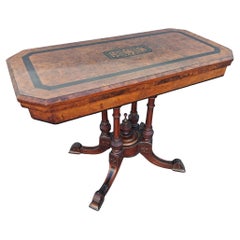 19thc English Regency Gambling/ Console Table Inlay on Briarwood