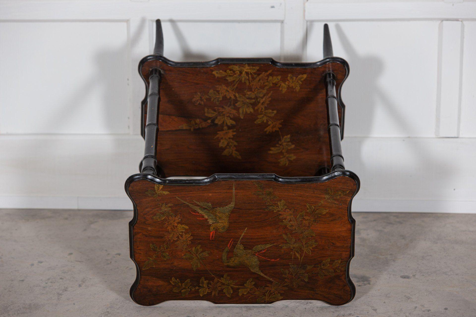 19th C English Rosewood Chinoiserie Two Tier Side Table For Sale 7