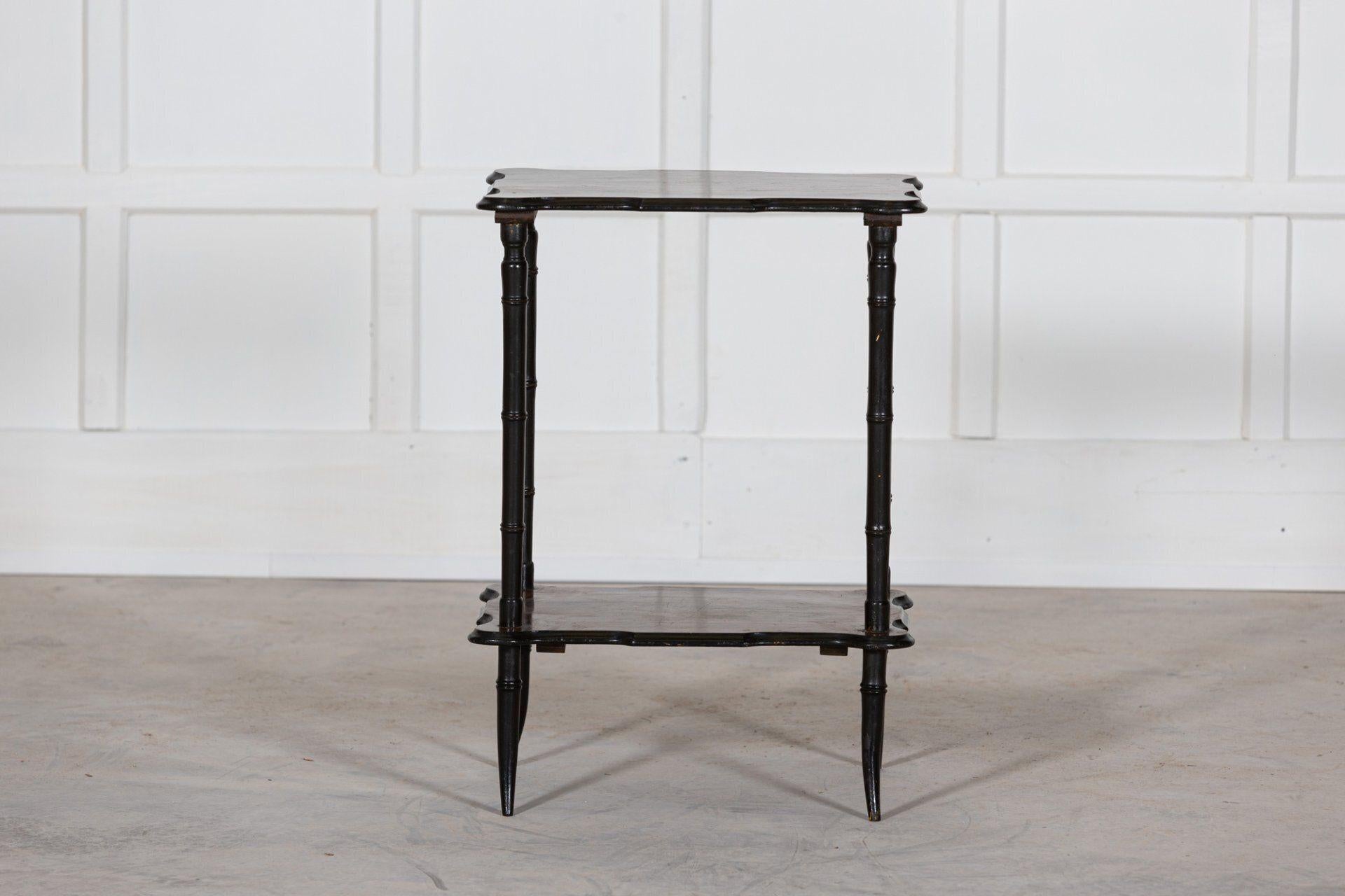 19th C English Rosewood Chinoiserie Two Tier Side Table For Sale 5