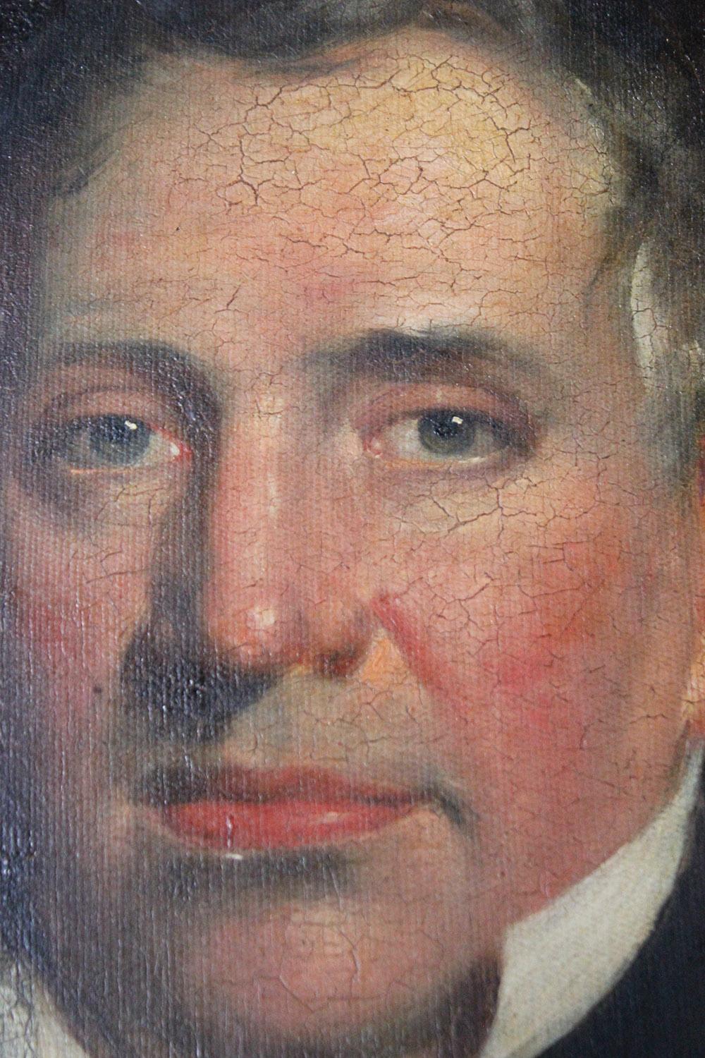 19th Century English School Oil on Board Portrait of a Gentleman, circa 1870 In Good Condition In Bedford, Bedfordshire