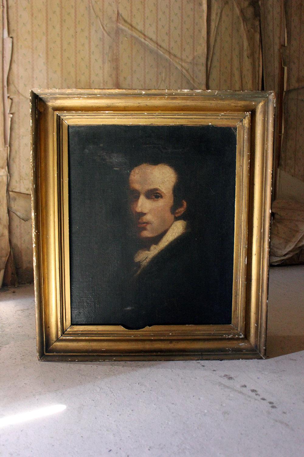 English School Oil on Canvas Laid to Board Portrait of a Gentleman, circa 1870 7