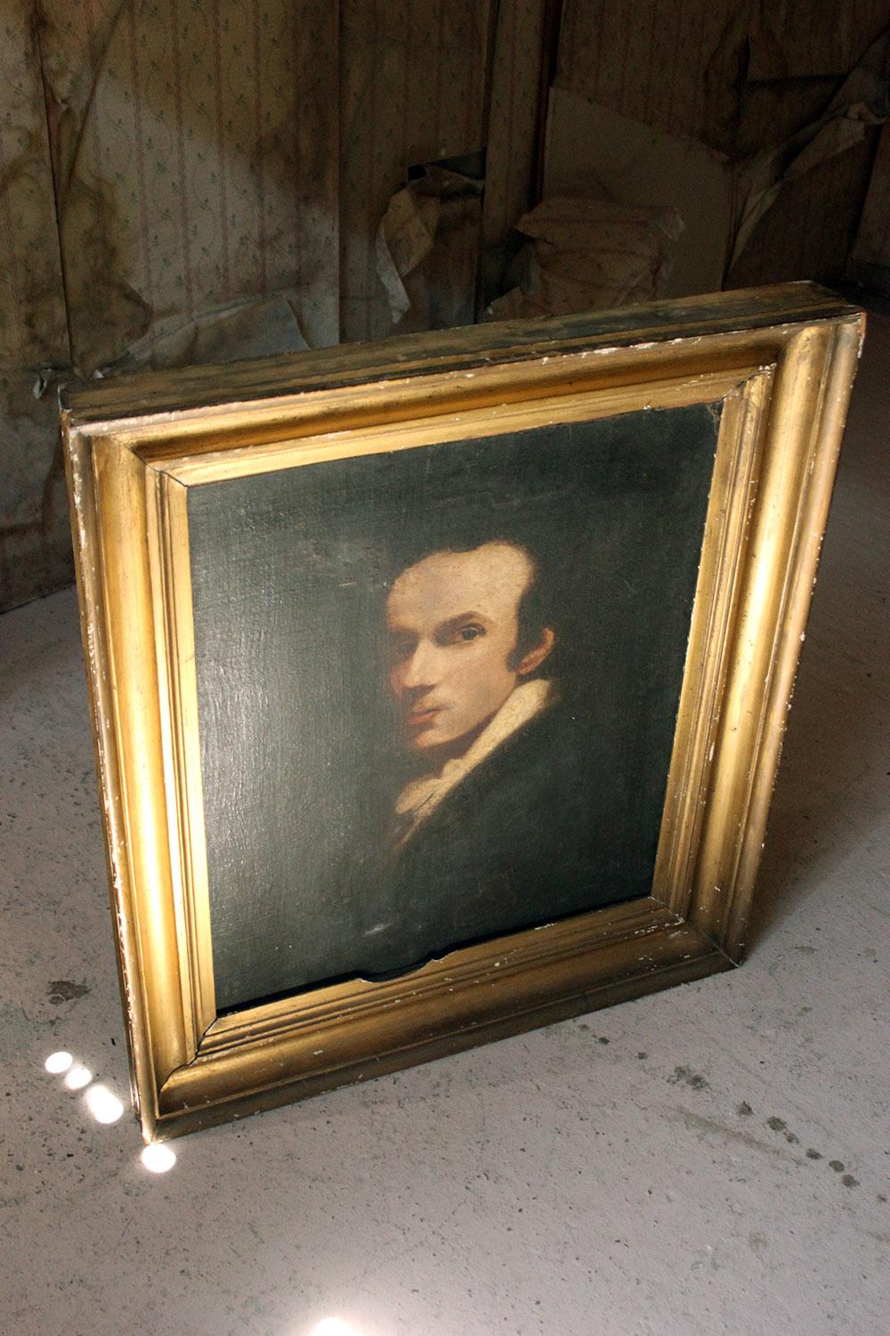 English School Oil on Canvas Laid to Board Portrait of a Gentleman, circa 1870 8