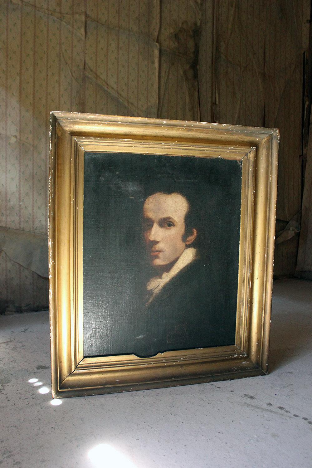 English School Oil on Canvas Laid to Board Portrait of a Gentleman, circa 1870 9