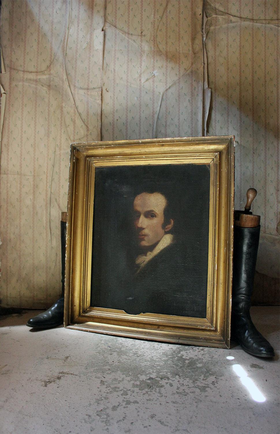 English School Oil on Canvas Laid to Board Portrait of a Gentleman, circa 1870 10