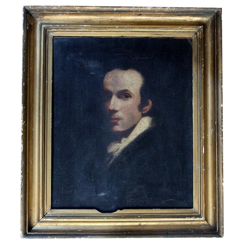 English School Oil on Canvas Laid to Board Portrait of a Gentleman, circa 1870
