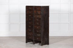 Englische Scratch-Bankschubladen aus Kiefernholz, 19. Jahrhundert