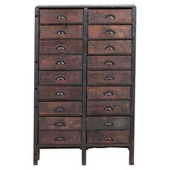 19thC English Scratch Built Pine Bank Drawers