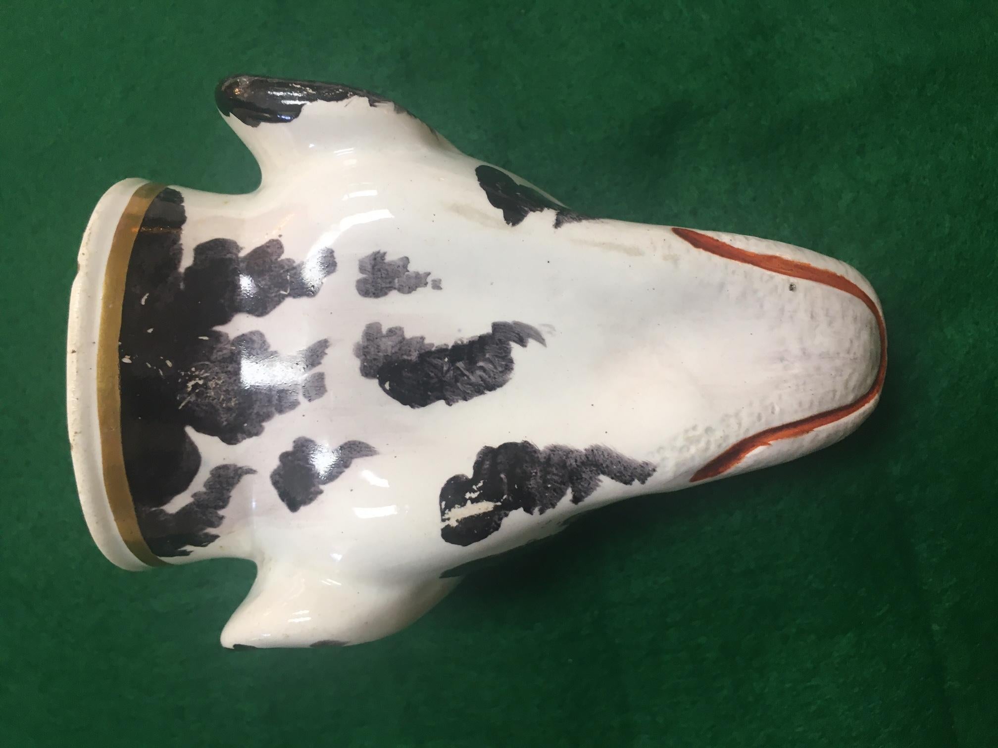 Stirrup Cup 19thc English Staffordshire Large Hound's Head For Sale 3
