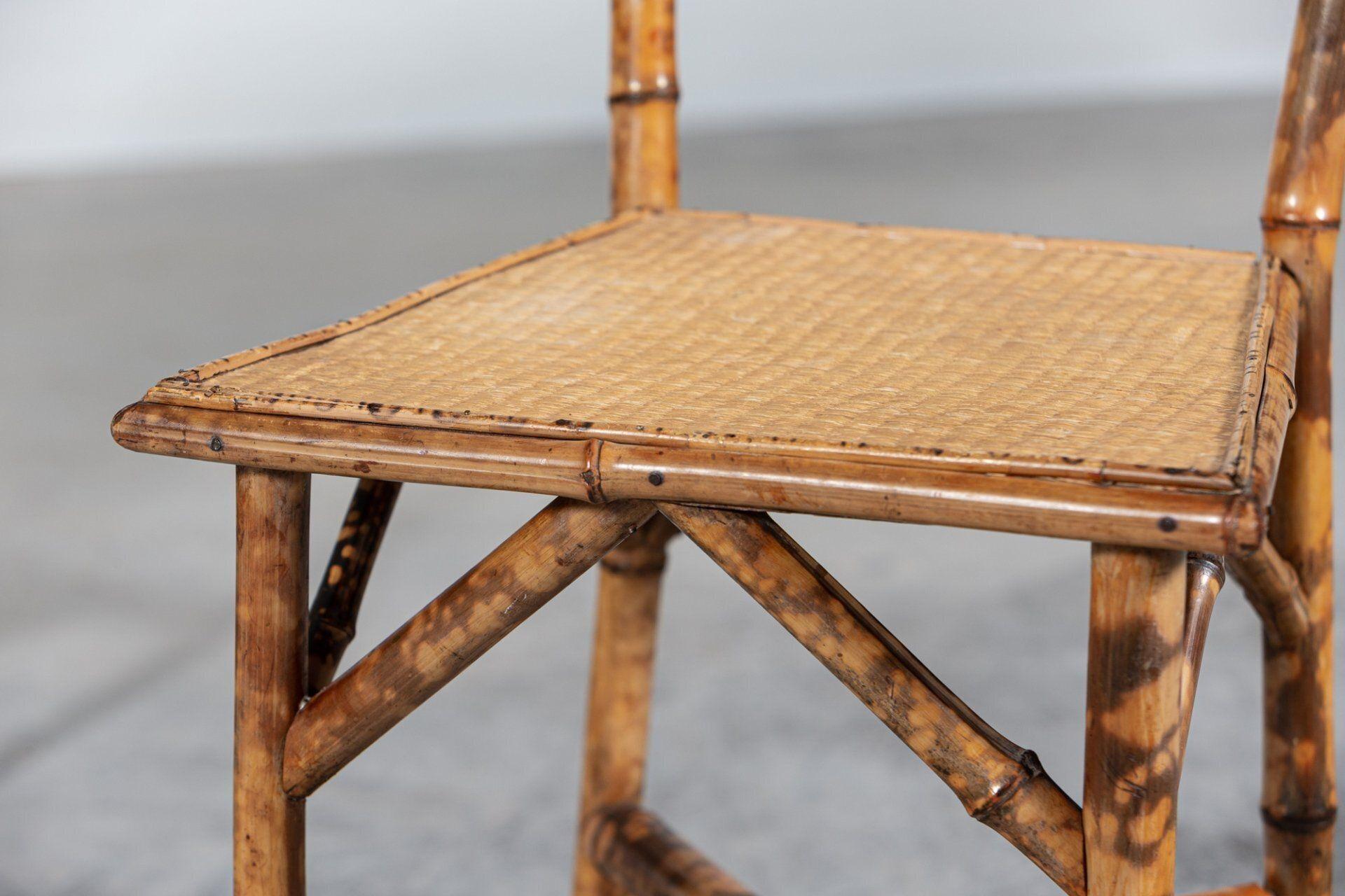 19thC English Tiger Bamboo Dressing Table & Matching Chair 8