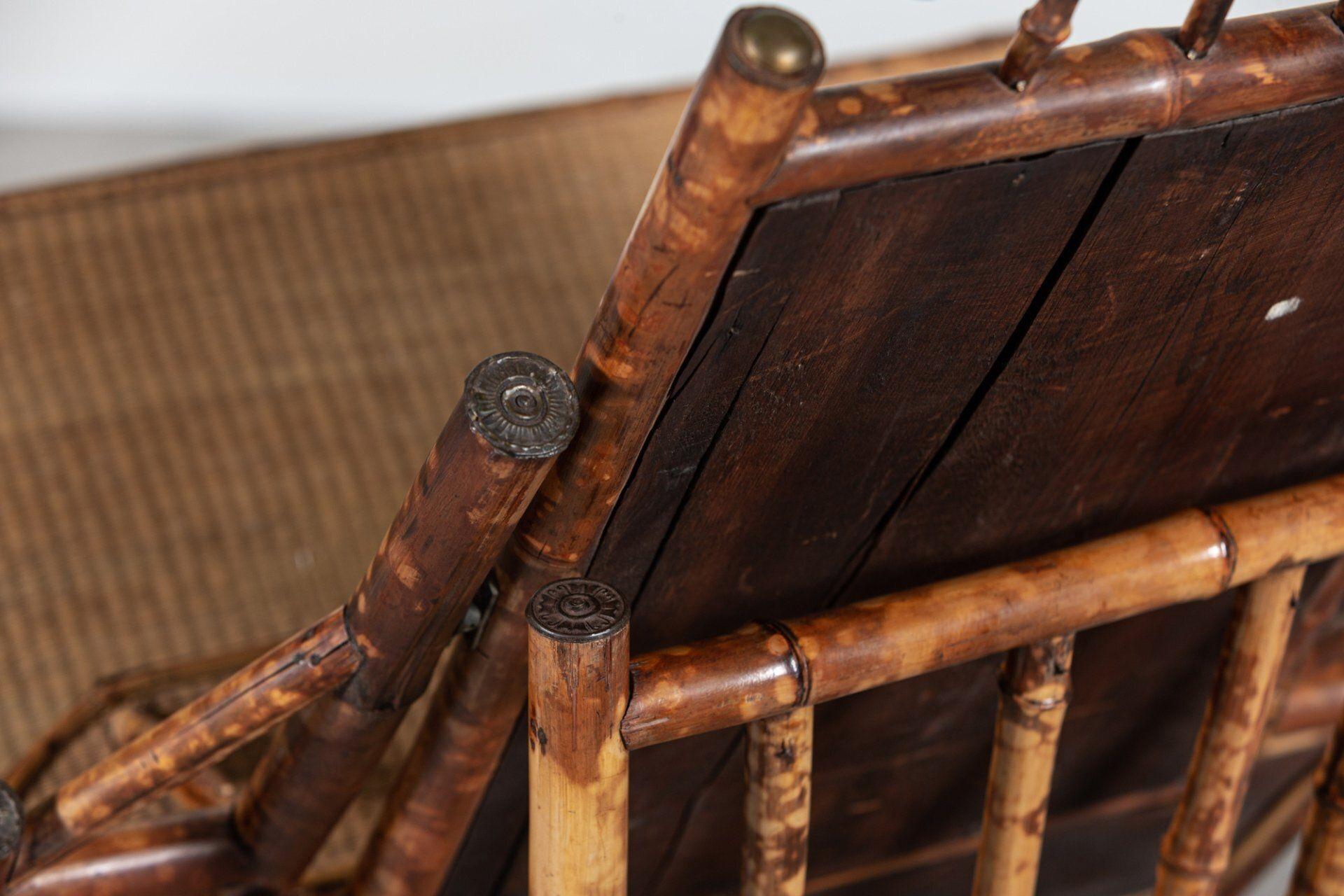 19thC English Tiger Bamboo Dressing Table & Matching Chair 9