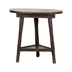 19thC English Vernacular Fruitwood Cricket / Tavern Table
