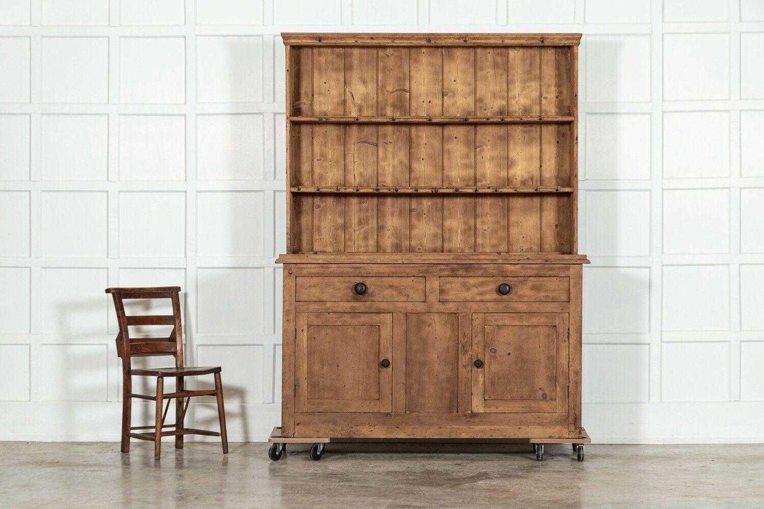 19th Century 19thc English Vernacular Pine Dresser For Sale