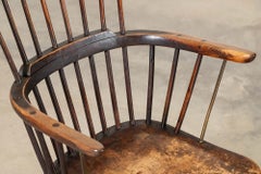 19thC English Vernacular Yew & Fruitwood Stick Back Windsor Chair