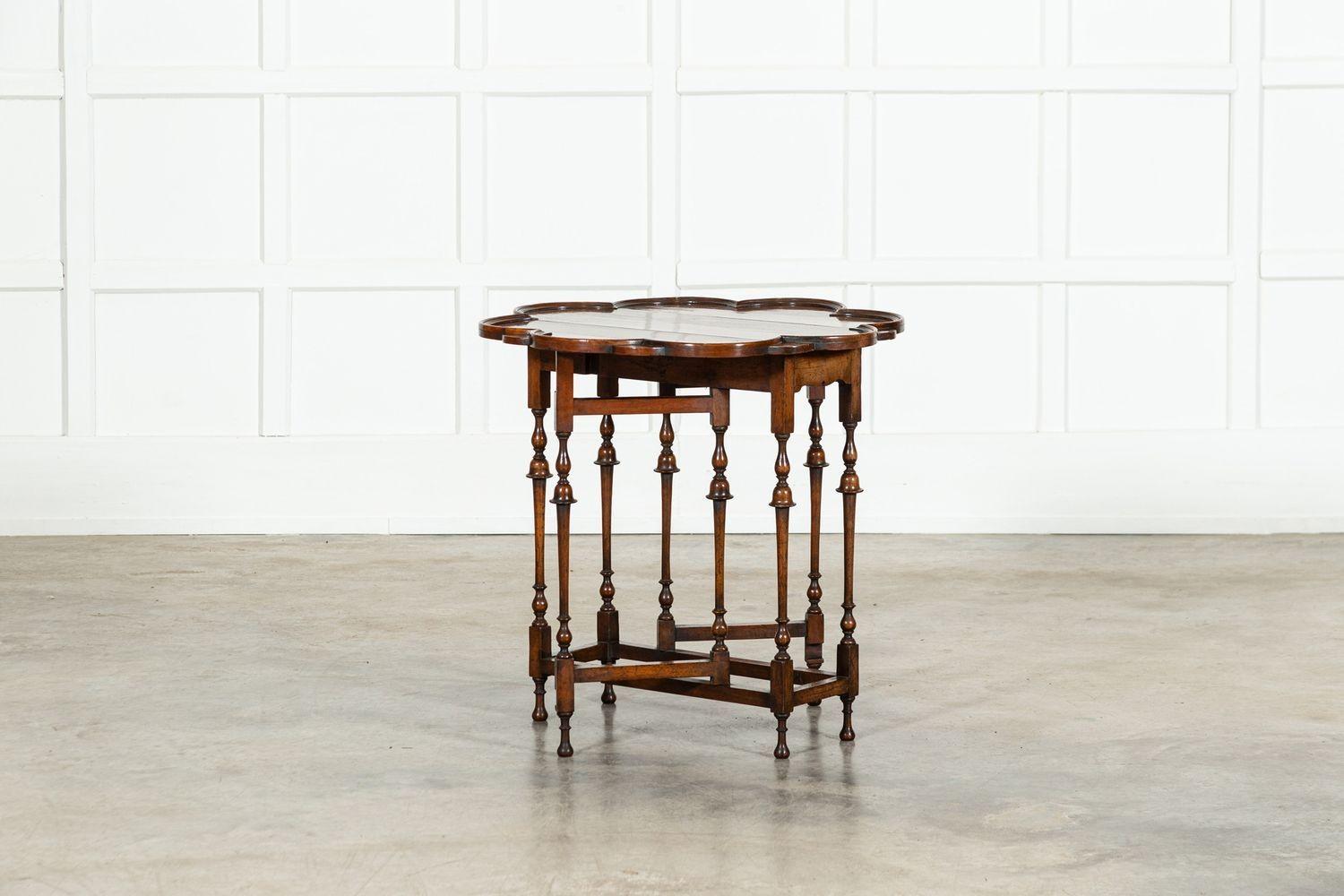 19thC English Walnut Gateleg Table 11