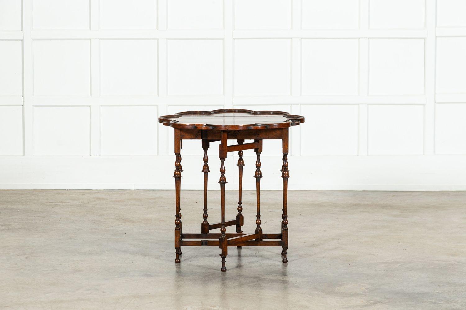 19thC English Walnut Gateleg Table 12