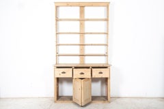 Comò inglese a cascata aperto in pino del XIX secolo