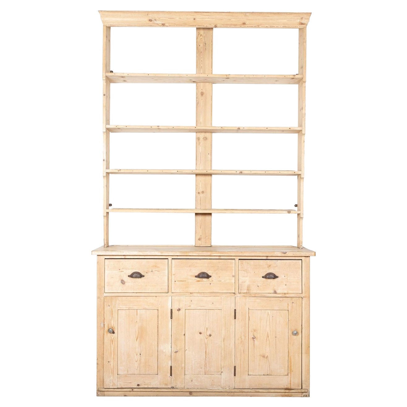 Commode anglaise en pin ouverte en cascade du 19ème siècle en vente