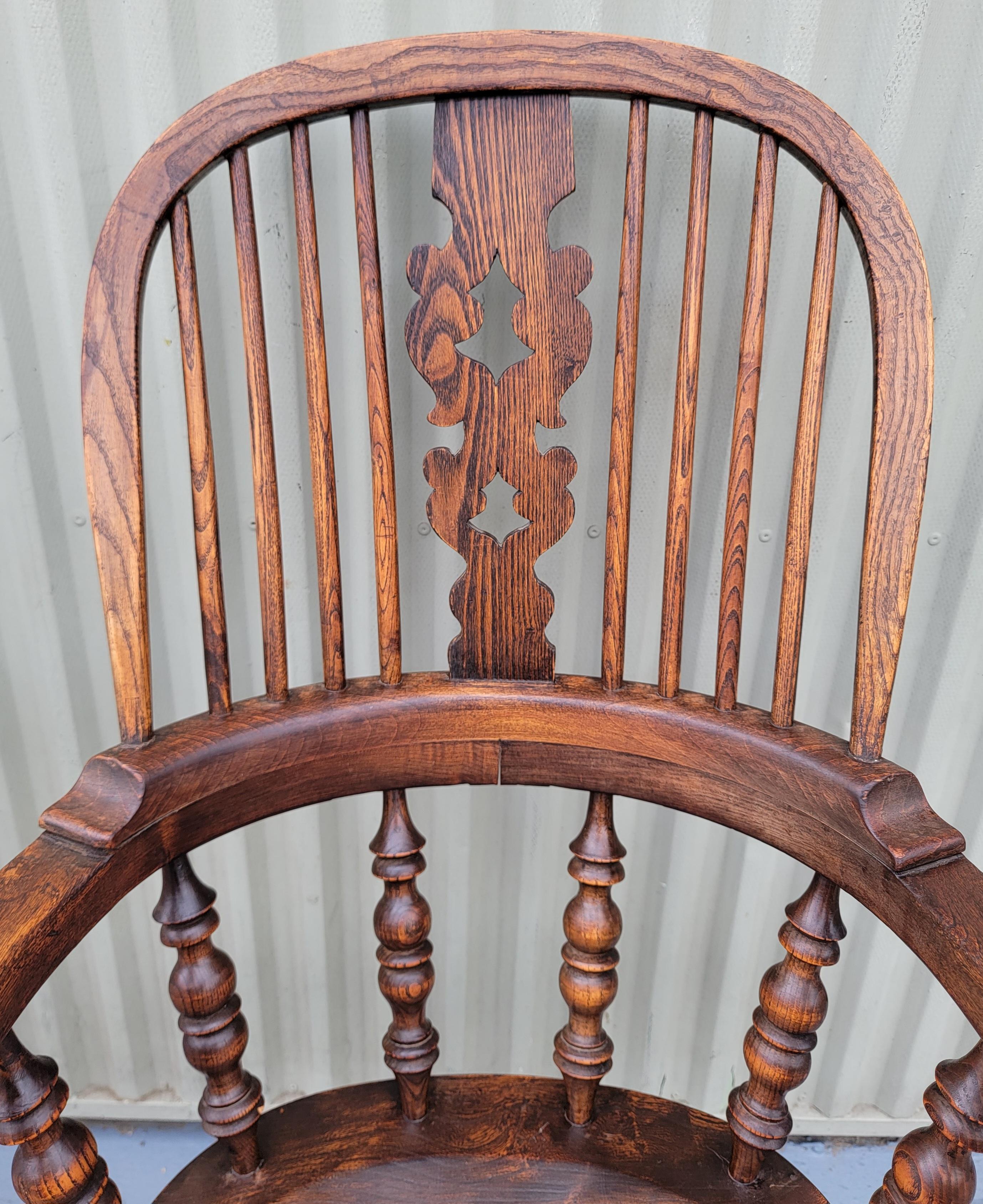 19thc  English Windsor Arm Chairs -Pair For Sale 8