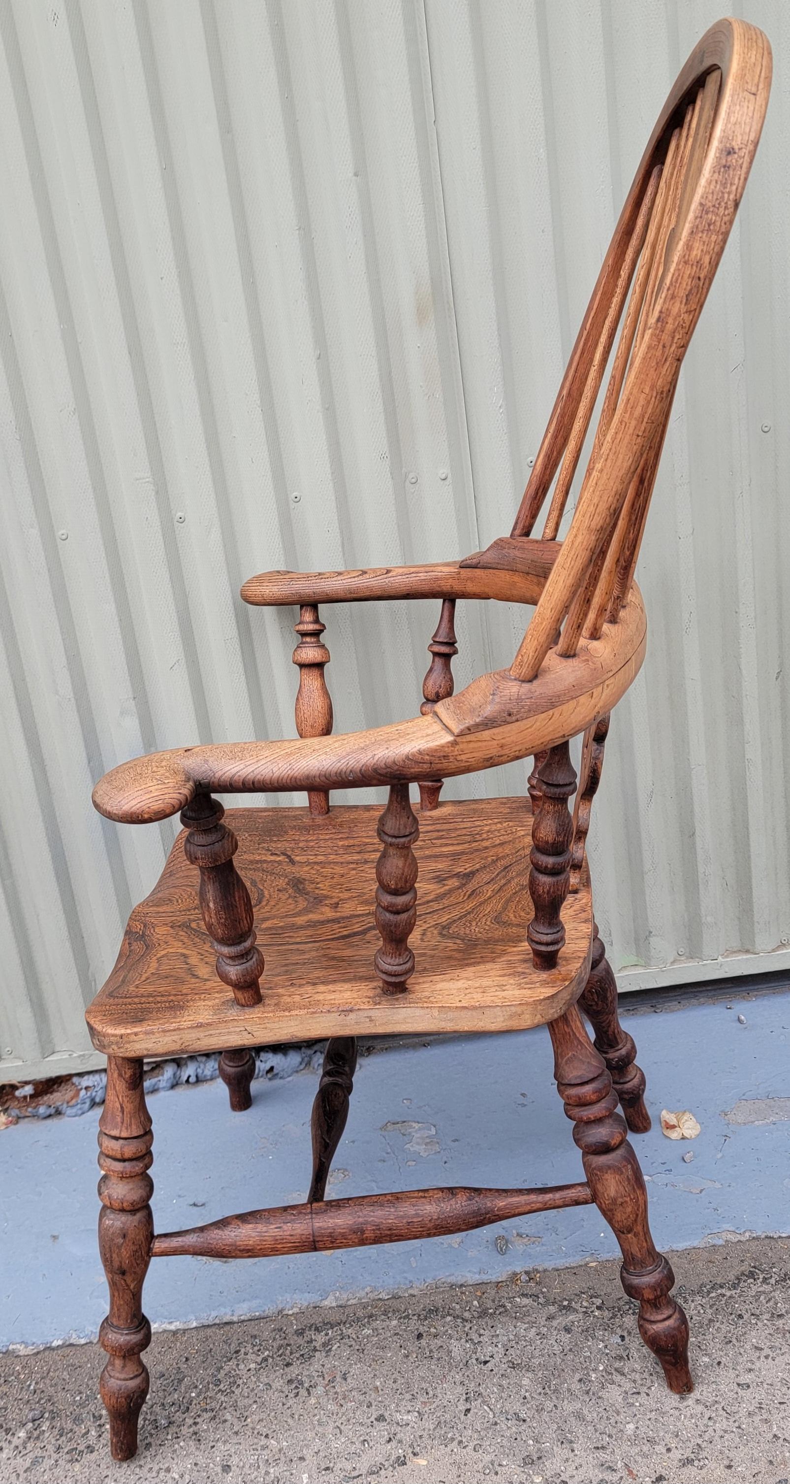 19thc  English Windsor Arm Chairs -Pair For Sale 1