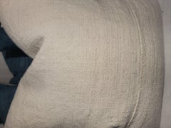 19Thc Faded Blue Homespun Linen Pillows -4