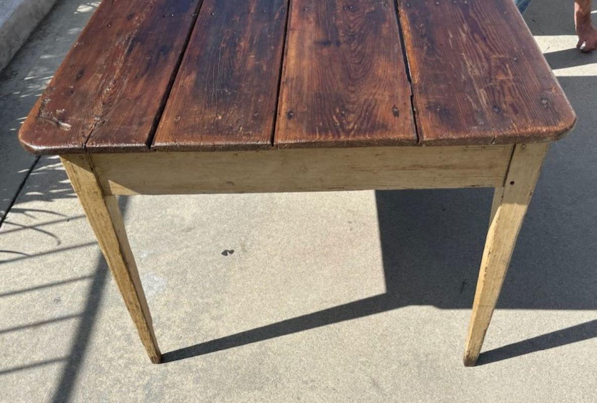 Adirondack 19Thc Farm House Table in Original Paint For Sale