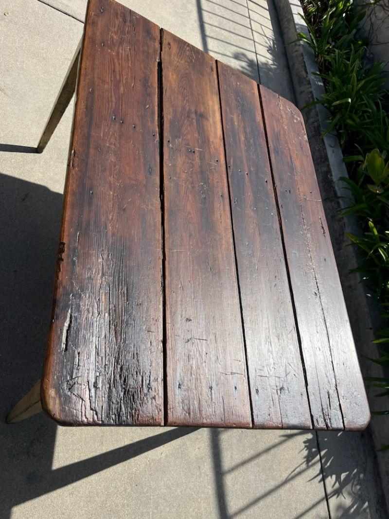 American 19Thc Farm House Table in Original Paint For Sale