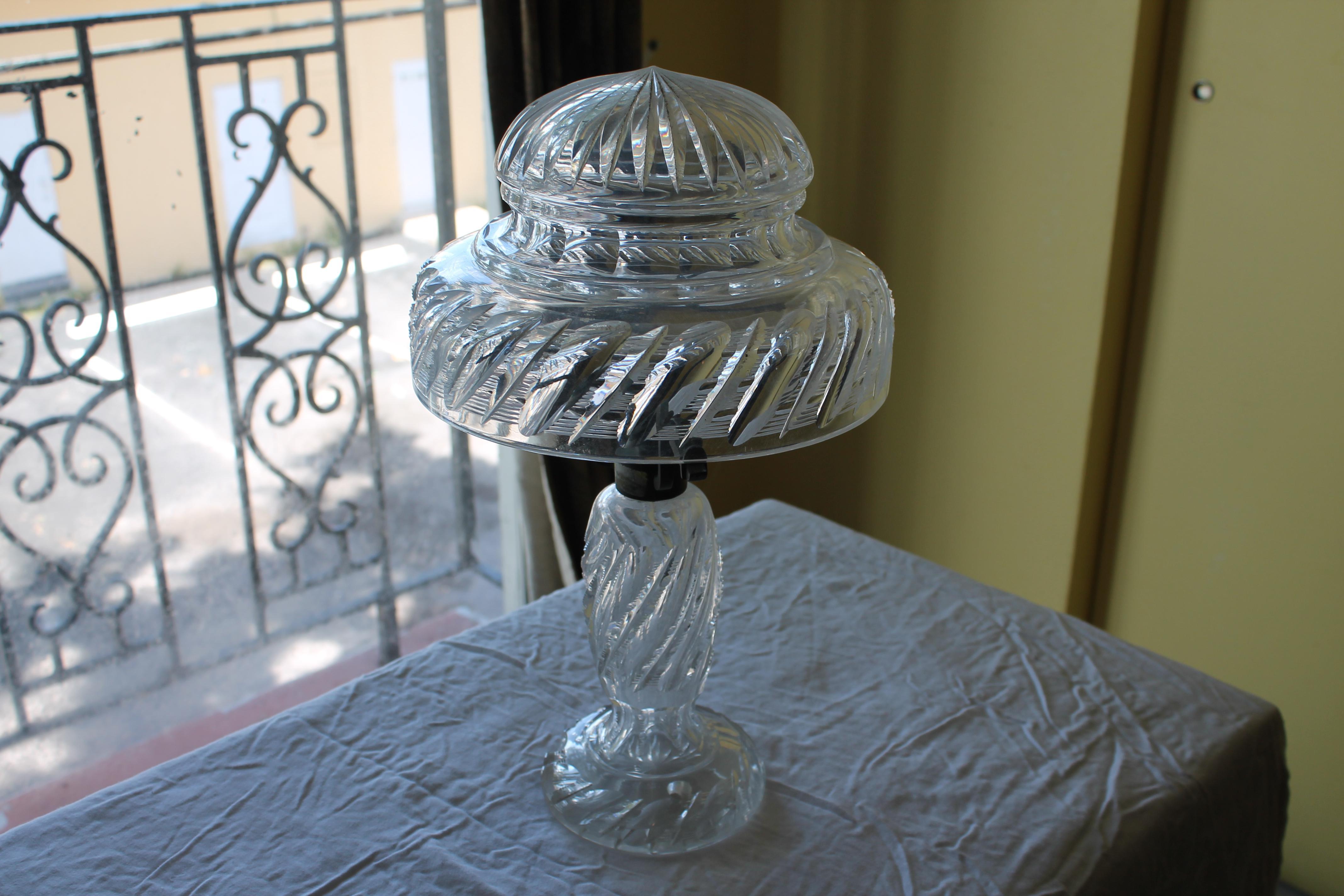 19thc F&C Osler Cut Glass Table Lamp - Exceptional! For Sale 4