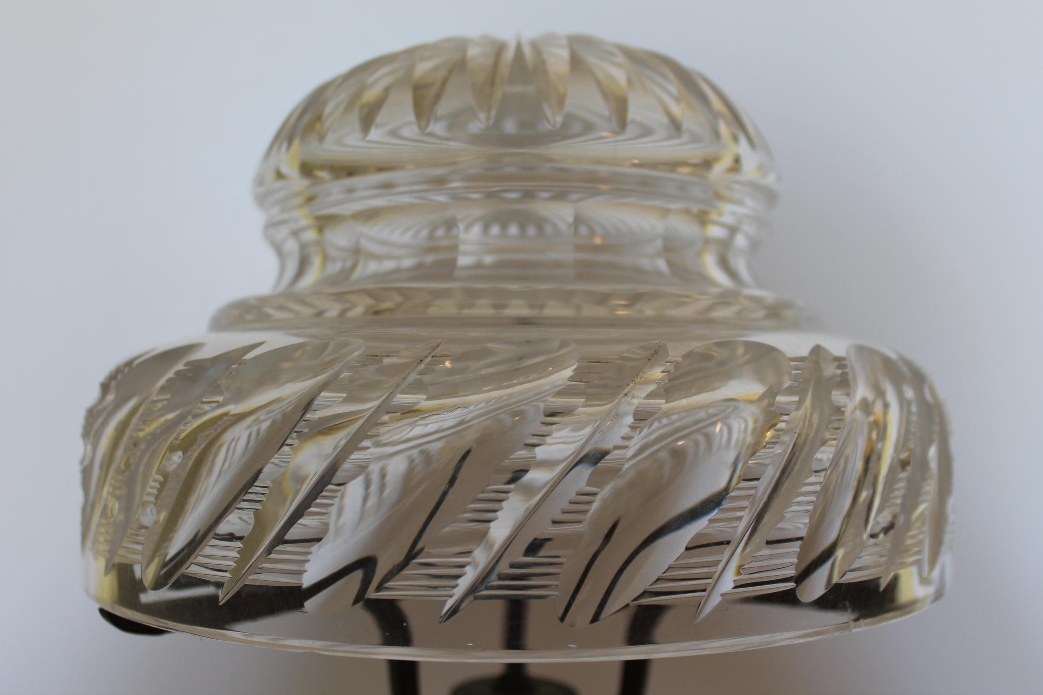 Fin du XIXe siècle Lampe de bureau en verre taillé Osler F&C du 19e siècle - Exceptionnelle ! en vente