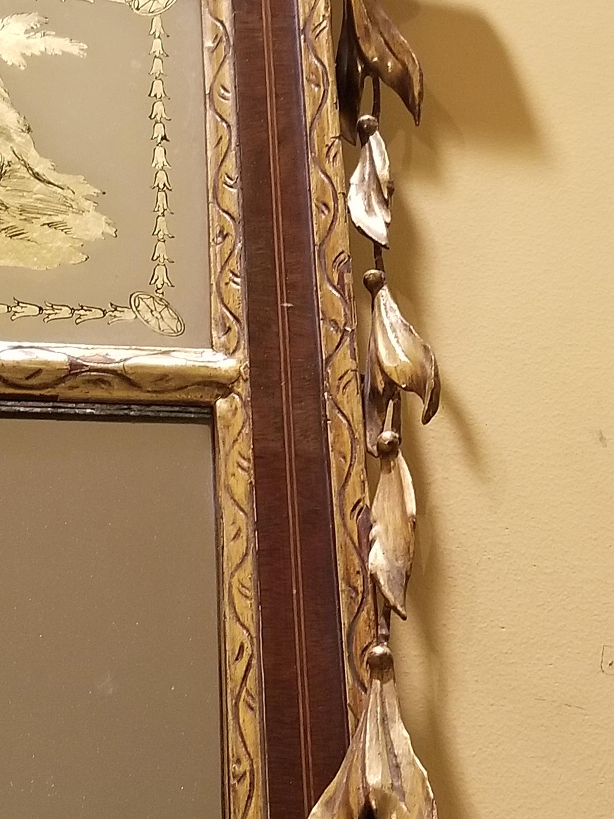 19th Century Federal Style Mirror with Gilt Detail & Églomisé For Sale 4