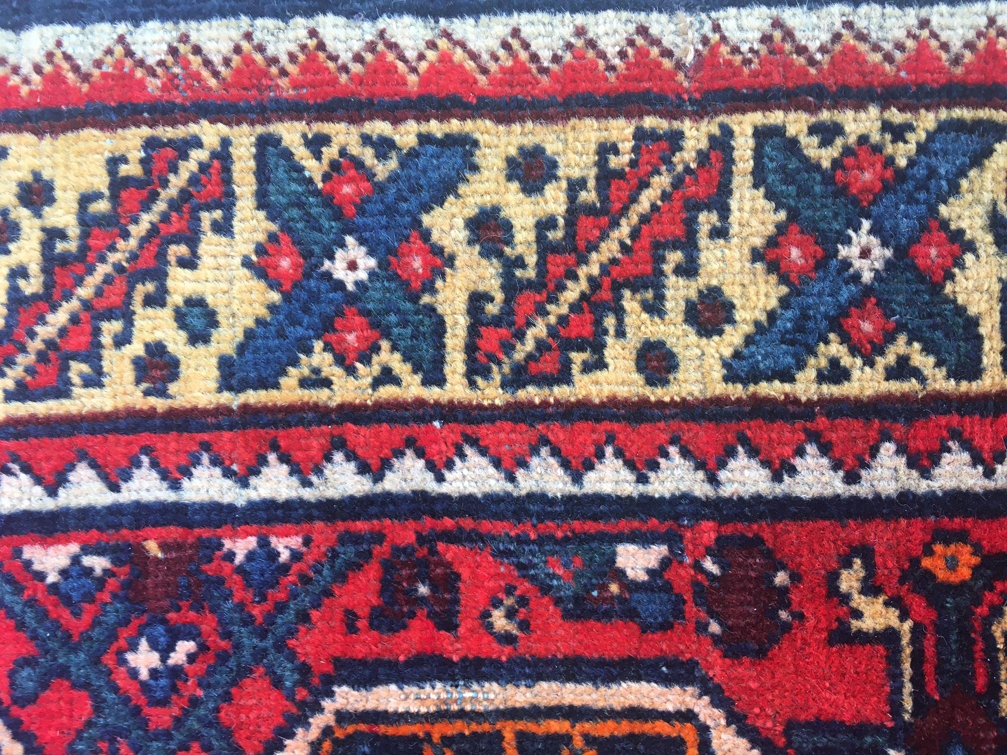 Caucasian 19thc Feraghan  Antique Saddle Cover or Rupalani For Sale
