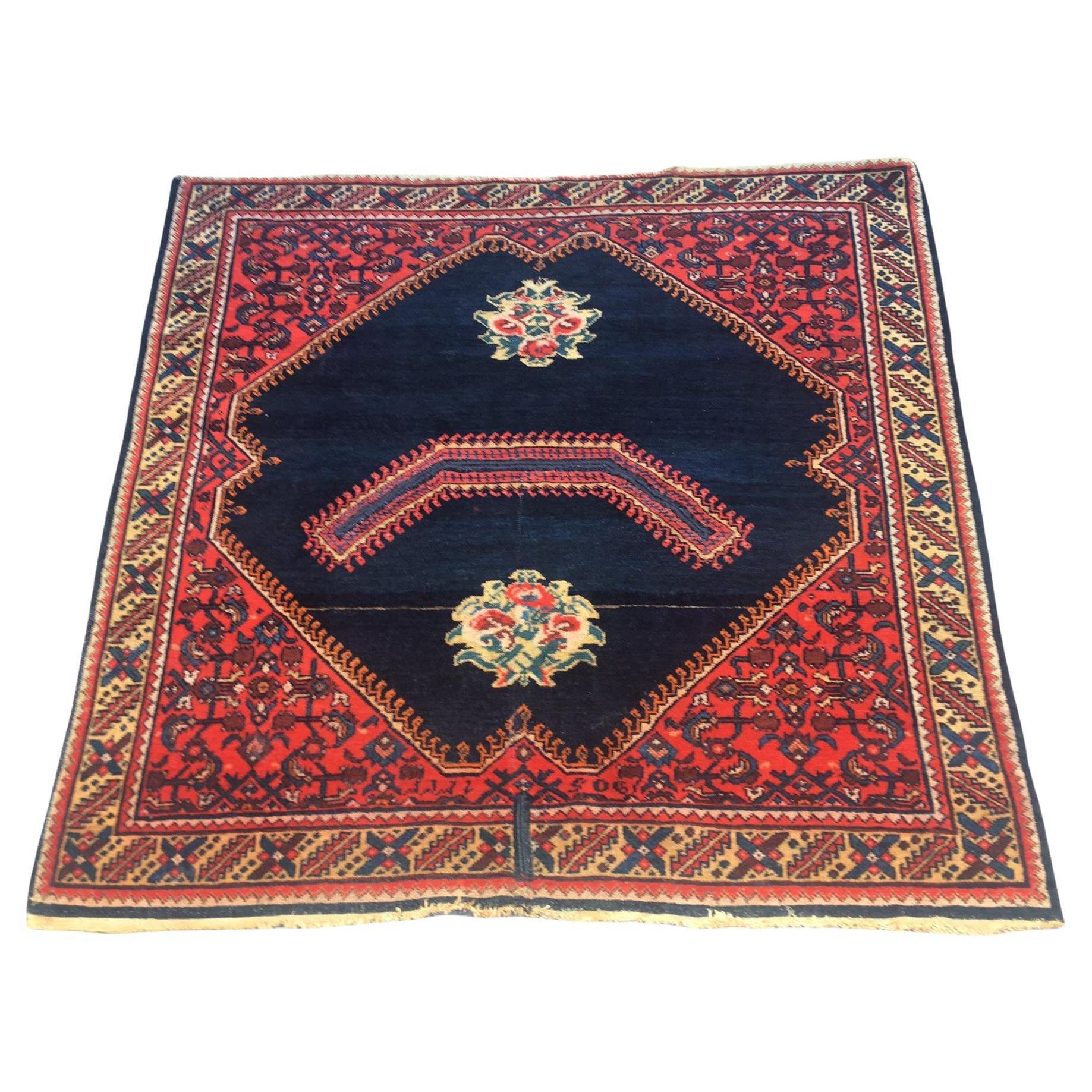 19thc Feraghan  Antique Saddle Cover or Rupalani For Sale