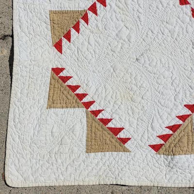 American 19th C Fine Feathered Star Quilt from Ohio
