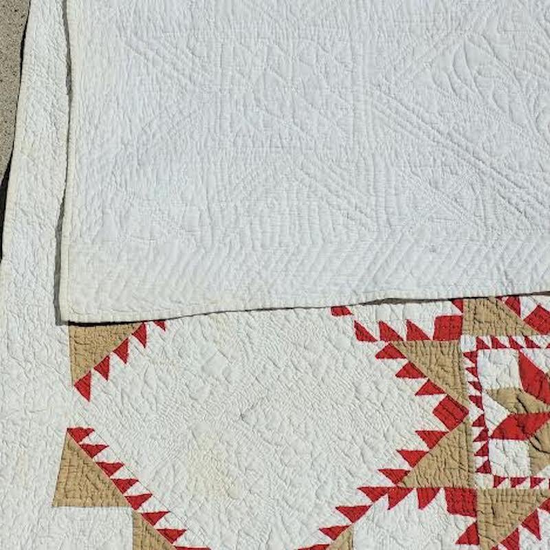 19th Century 19th C Fine Feathered Star Quilt from Ohio