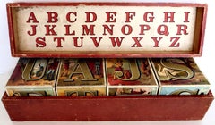 19thC Fine Quality & Rare ABC's Alphabet Blocks by McLoughlin Bros "Little Tots"