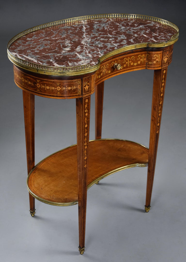 Fine Quality Two-Tier Kidney Shaped Mahogany and Satinwood ...