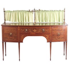 19th Century Floral Mahogany Bow-Fronted Sideboard