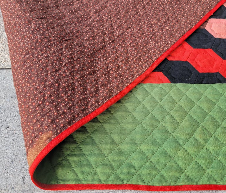 19thc Flower Garden Wool Quilt For Sale at 1stDibs