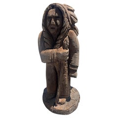 19Thc Folk Indian Wood Carving -Cigar Store Carving