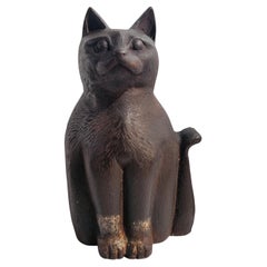 19Thc Folky Cat Door Stop in Original Surface