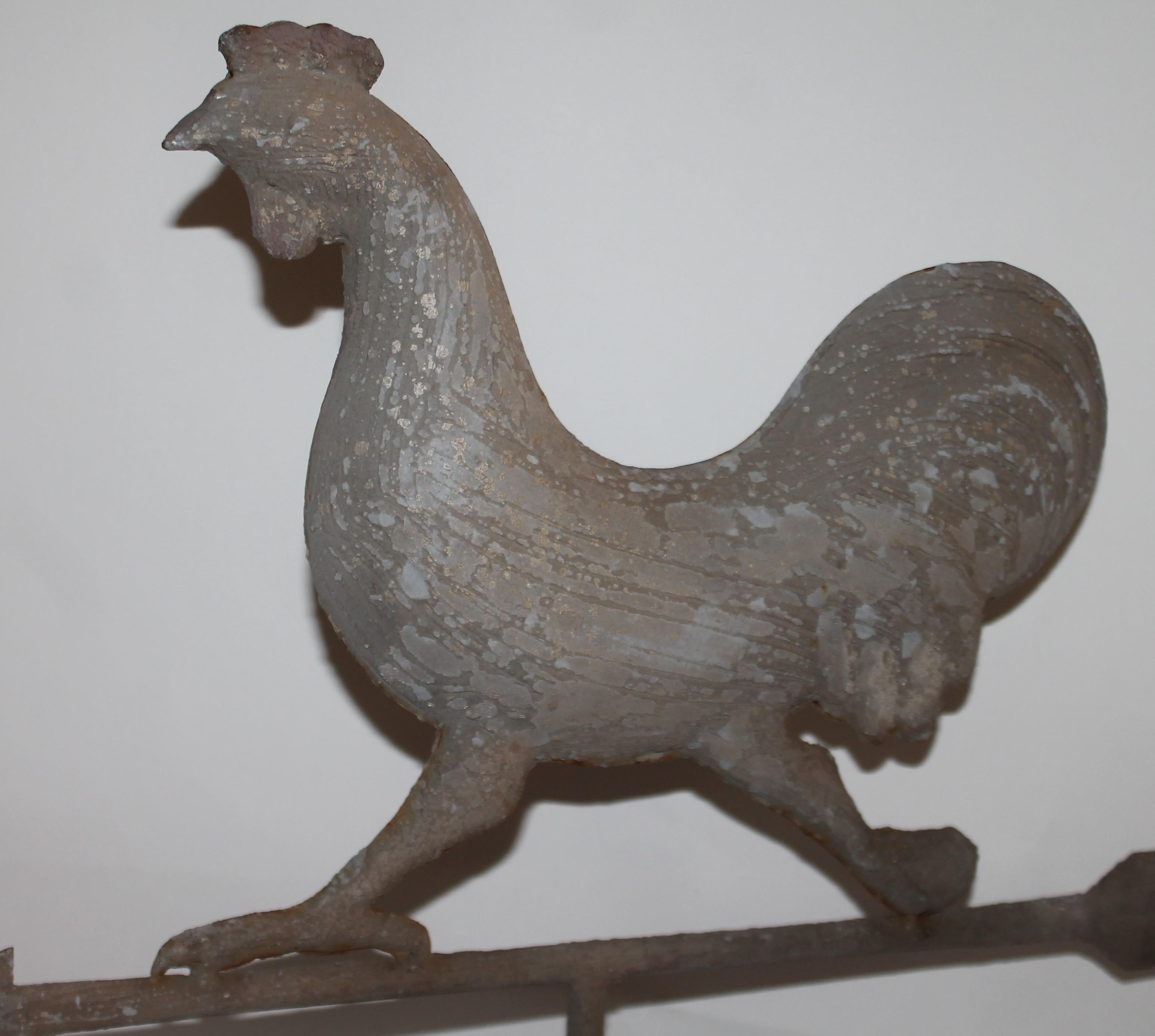 Adirondack 19thc Folky Chicken Weather Vane For Sale