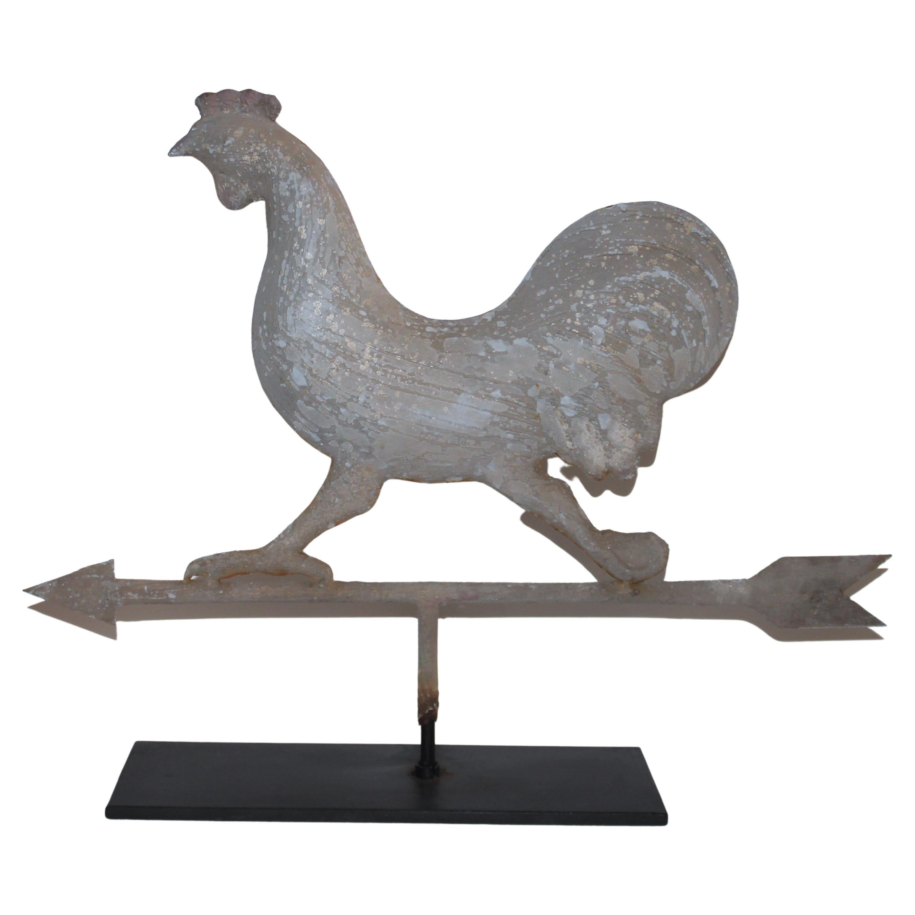 19thc Folky Chicken Weather Vane For Sale