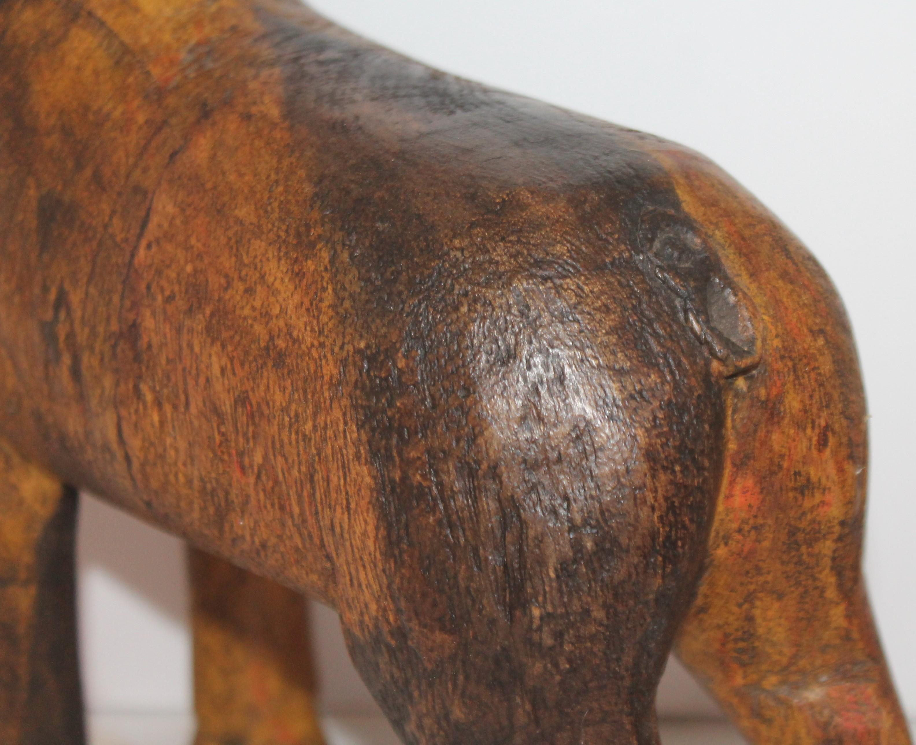 American 19th Century Folky Hand Carved Donkey For Sale