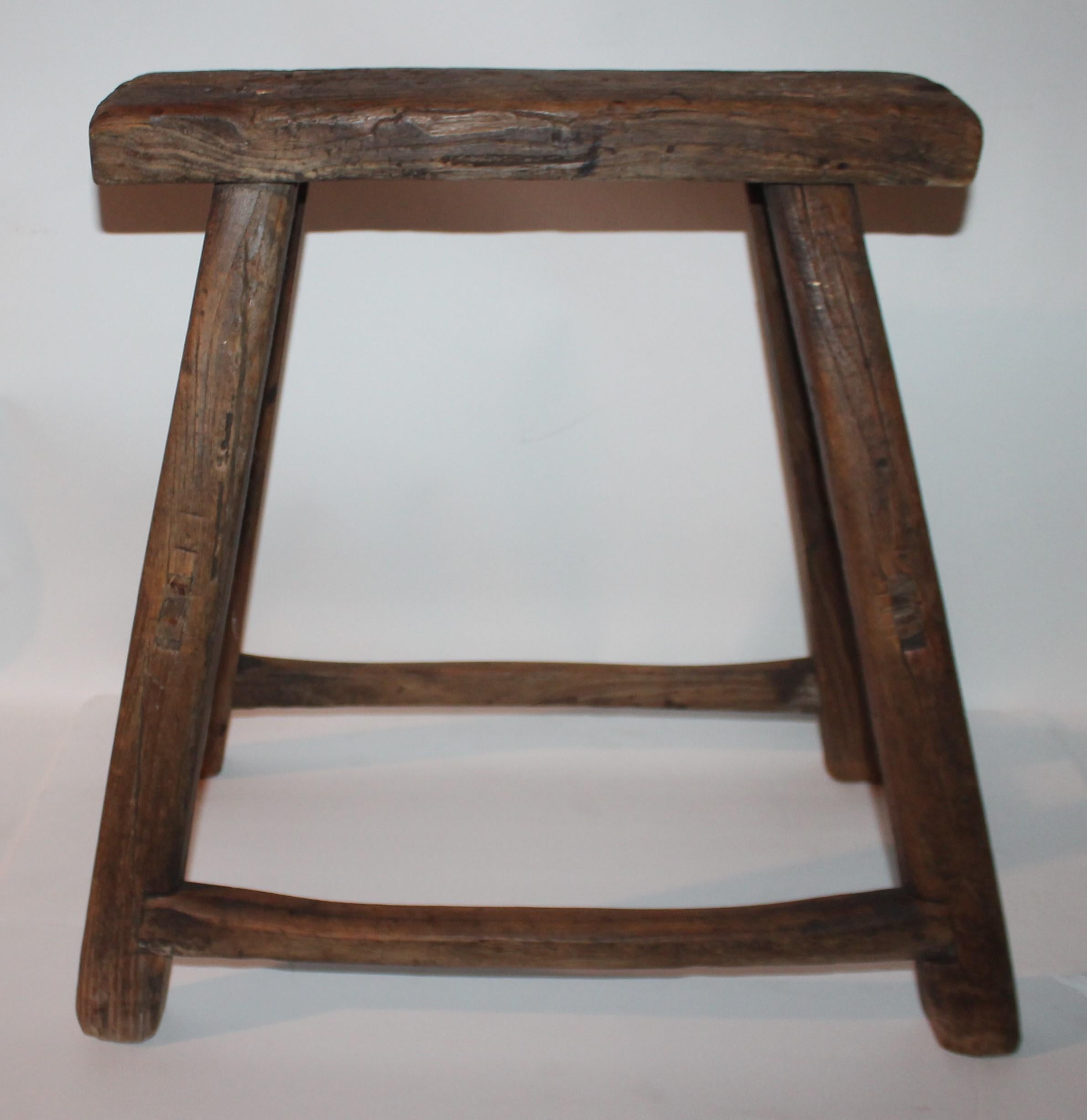 This 19th century handmade and mortised & peg construction was found in the mid west. It is strong and sturdy. Great form and patina.