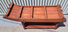 19Thc Folky Sled Table in Original Red Paint