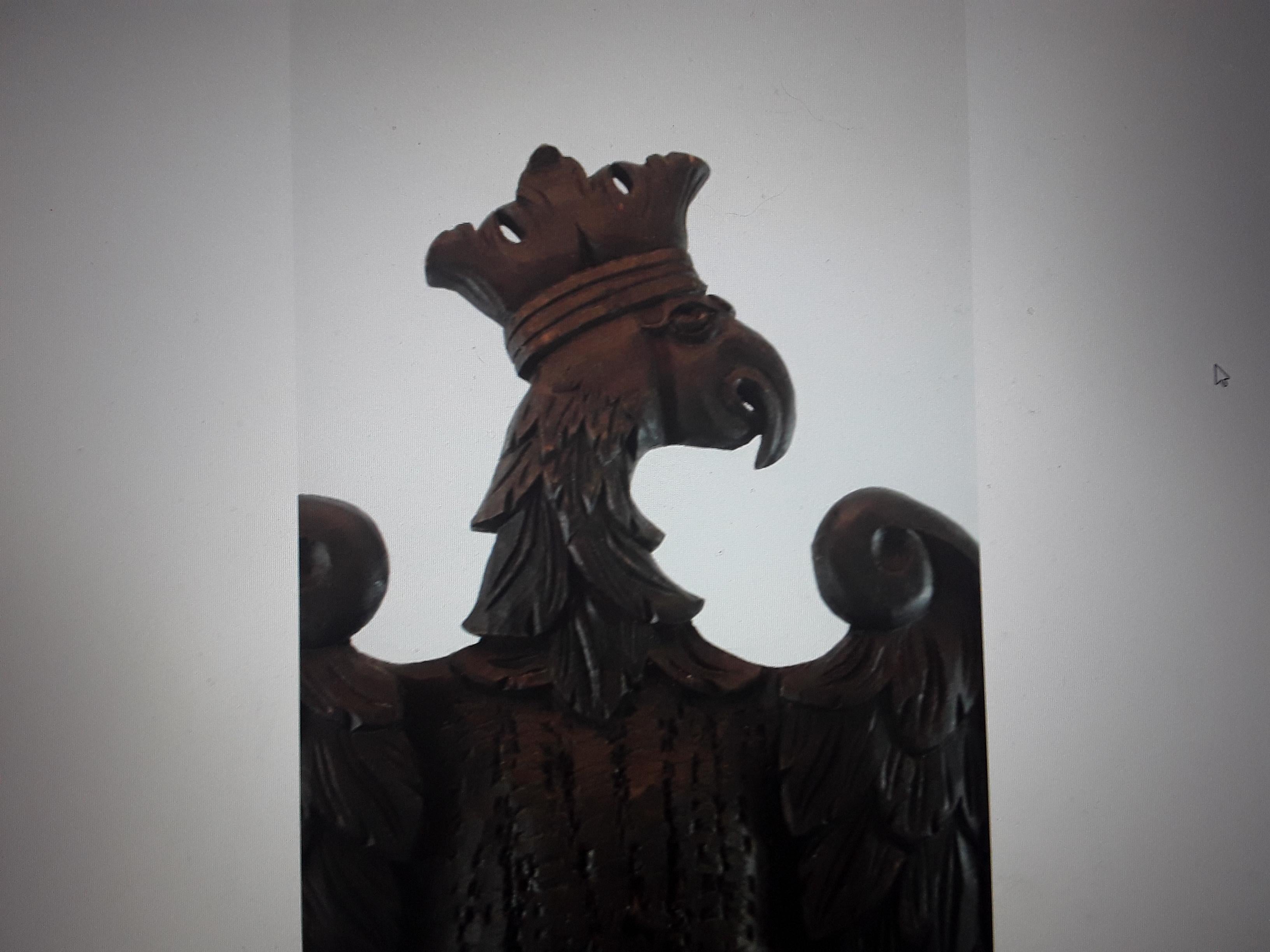 19thc French Antique Carved Wood Black Forest King and Queen Wall Sconces For Sale 7